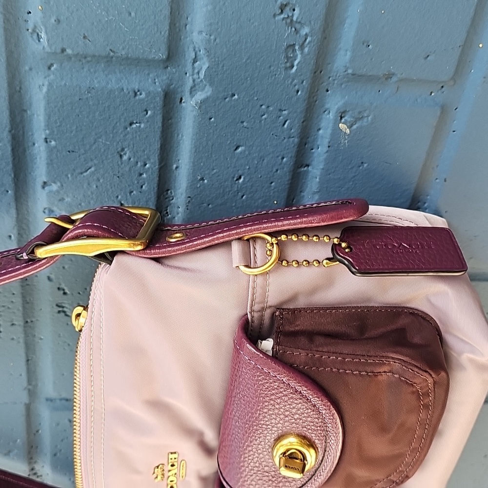Coach  Color Block Nylon Bag Purple ,lavender - Picture 4 of 9